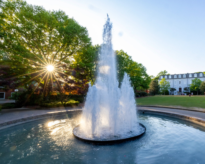 Foundation_Image Image of a water fountain on the UGA campus.
